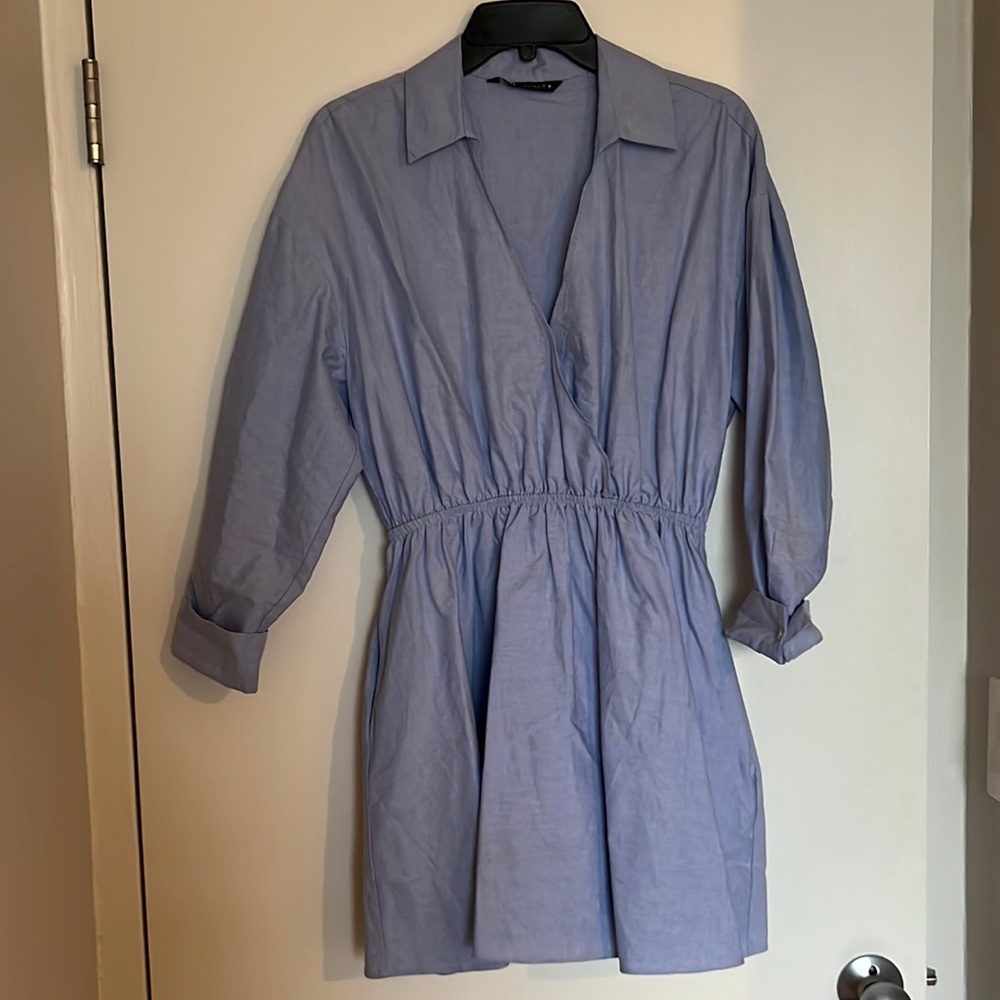 Blue Zara Shirt Dress